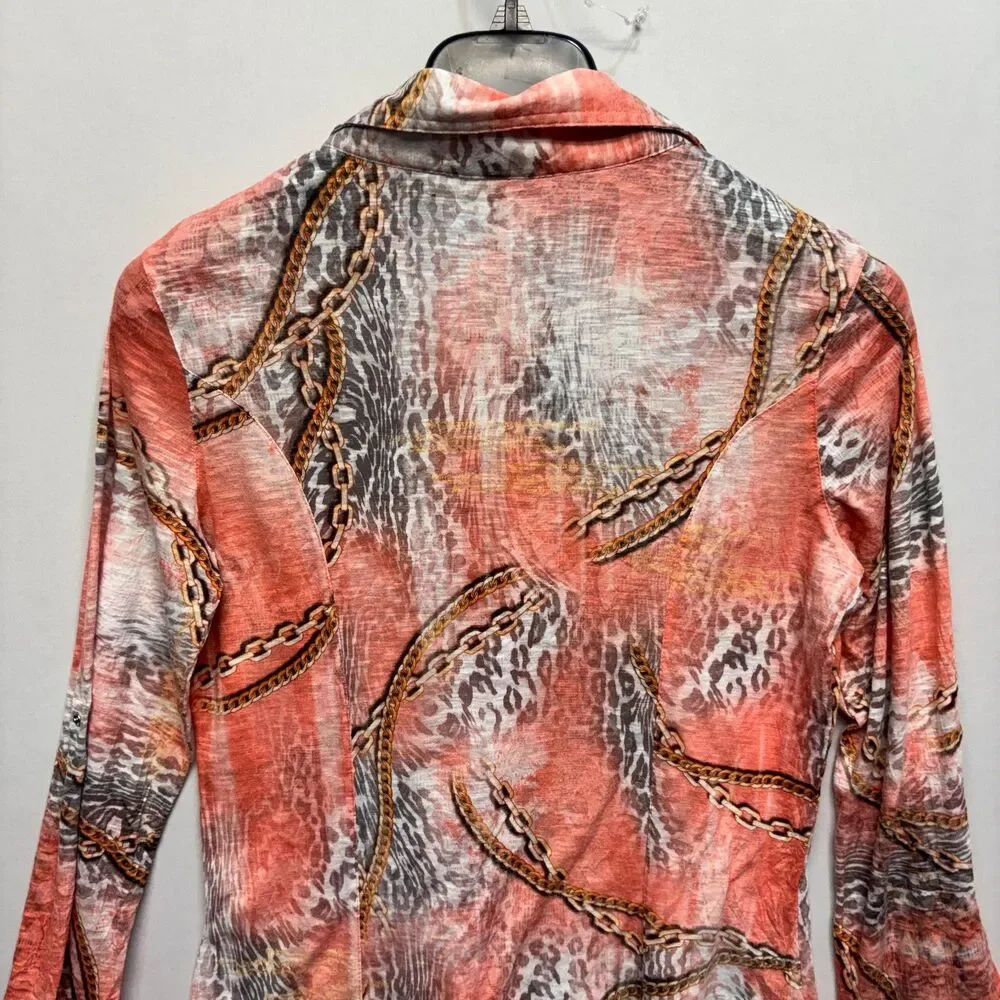 David Cline Women Blouse Top Button Down Shirt Size Small D123 -24
